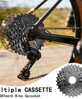 7 Speed Bicycle Cassette 11-28T fits mountain bike road bike folding bike commuter ride, steel nickel plated, on a road bike