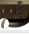 Vintage Bronze Metal Shell Cabinet Handles Set Four Pack Retro Drawer Pulls for kitchen cupboards and dressers 7 inch