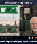 Raspberry Pi Pico W Dope IoT Starter Kit With 450 Plus Components, close-up on circuit boards with tutorial instructor