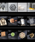 Various materials including PVA, Nylon, and PLA showcasing the Professional Grade 3 In 1 Addon Set For Artisan 3D Printer.