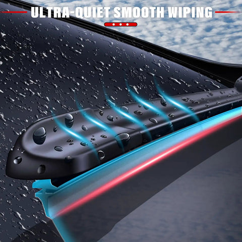 Atlas Windshield Wiper Blades Set 26 Inch Front Wiper 22 Inch Front Wiper and 12 Inch Rear Wiper Replacement showing smooth wiping action