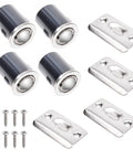 Heavy Duty Adjustable Door Ball Catch Set In Brushed Nickel With Spring Easy Install Includes 4 Ball Catches 4 Face Plates And 8 Screws