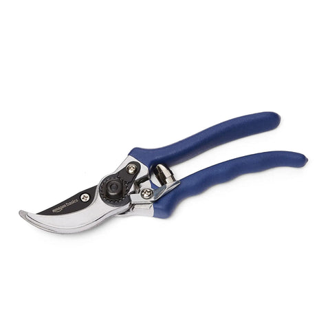 Workhorse Bypass Pruning Shears for Garden Cleanup, 8 Inch Steel Hand Pruners with Rust Resistant Blade, Ergonomic Non Slip Grip, Blue