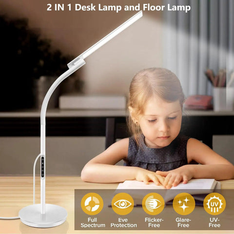 Tall Floor Lamp With 5 Color Modes And 5 Brightness Levels, Remote And Touch Control, 360 Degree Gooseneck Reading Light for kids