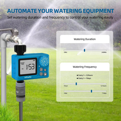 Outdoor Sprinkler Timer With Digital Programmable Settings For Garden Hose, Rain Delay And Manual Mode, Easy To Program