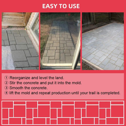 Plus Size Concrete Path Maker Molds No Skills Needed 20 By 20 By 1.8 Inches Reusable Stepping Stone Pavers in use