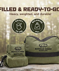Pre Filled All Weather Rifle Sandbag Rest For Bench Shooting And Competition Front And Rear Set with black straps outdoors
