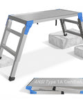 Height Adjustable Work Platform And Folding Aluminum Step Ladder Portable And Lightweight Yet Built Tough With 330 Lb Rating