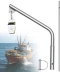 Rugged Pro Grade 800 Lb 304 Stainless Steel Crab Pot Puller Davit Rig with ball bearing pulley for ocean crabbing.