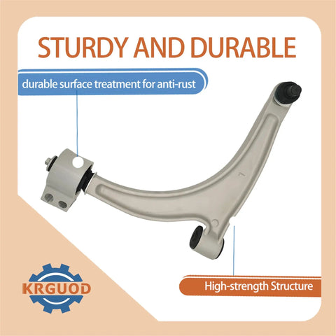 Beefed Up Front Lower Control Arm Suspension Kit With Ball Joints And Tie Rod Ends For 2004-2012 Chevrolet Malibu, 2005-2010 Pontiac G6, 2007-2009 Saturn Aura - 8-Piece Replacement front lower control arm with anti-rust finish