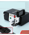 Professional Electric Terminal Crimping Tool And Automatic Wire Stripper Combo view from the side showing control panel and clear stripper mechanism.