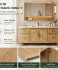 62 Inch Freestanding Bathroom Vanity With Single Sink And Solid Wood Cabinet Boasting Generous Storage Drawers Paired With A Clean Led Backlit Defog Mirror For A Straightforward Home Glow Up, showcasing water-resistant features.
