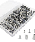 Rivet Nut Tool Kit 230 Piece Metric Rivet Nut Assortment Set M3 M4 M5 M6 M8 M10 With Flat Head Nutserts For Metal 304 Stainless Steel