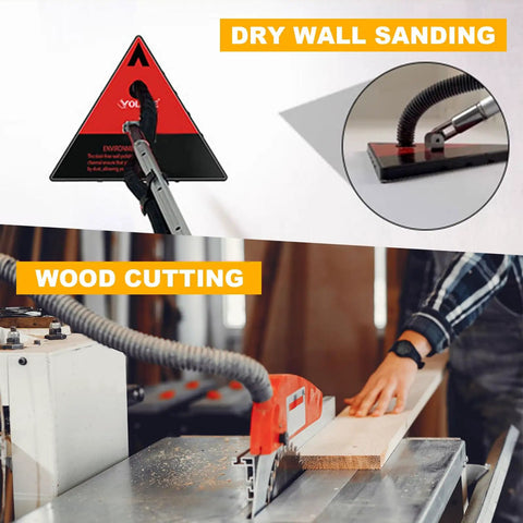 Ultra Long 157 Inch Locking Vacuum Hose Dust Collection Kit For Woodworking Power Tools With Wet Dry Shop Vac And Miter Saw Adapters That Fit All Sizes Perfectly For Heavy Duty Workshop Use dry wall sanding and wood cutting