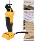 Cordless Drywall Cutout Tool with Brushless Motor, 30000 RPM, 3 Speed Settings, LED Light, Dust Cover for cutting