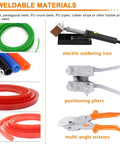 Top Tier PU Round Belt Welding Machine Kit With Precision Hot Melt Connector, Adjustable Temp Soldering Iron, Heavy Duty Clamp, Butt Cutters For V-Belts To Fix Gear Belts Fast, welding kit parts