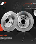 Rear Solid Disc Brake Rotors With Ceramic Pads Kit For Ford Fusion 2013-2020 And Lincoln MKZ 2013-2016 Hybrid, two rotors image