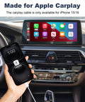 Plug And Play CarPlay Cable For iPhone 17 16 15 Pro Max in use with in-car system display, white cable visible