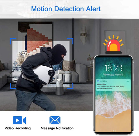 Image showing motion detection alert on phone from Mini Camera 1080P HD Portable with 7 Hours Battery Life, DIY Setup and Easy Use.