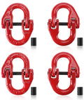 4 Pack G80 Alloy Steel Hammerlock Coupling Links, Five Sixteenth Inch Safety Chain Connector Links, Heavy Duty Hammerlock Design