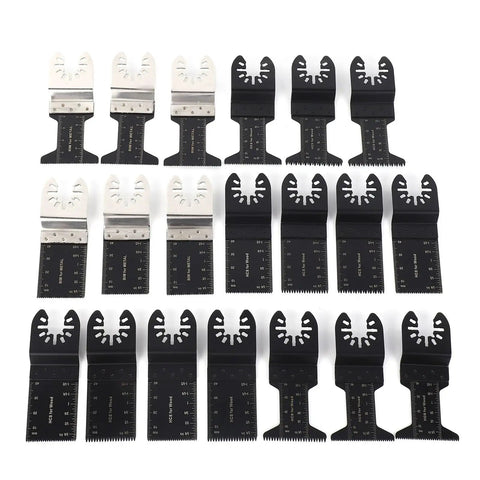 Oscillating Saw Blades 20 Piece Set Carbon Steel Universal Multi Tool Blades For Wood Metal And Plastics With Length Marks