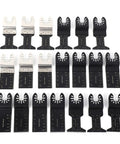 Universal Oscillating Tool Blades Set, 20 Piece Carbon Steel Pro Grade Blades with Length Marks displayed front view