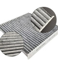 Close-up of Engine Air Filter And Carbon Cabin Air Filter Combo For Toyota Corolla 2009 2019 with filter texture details.