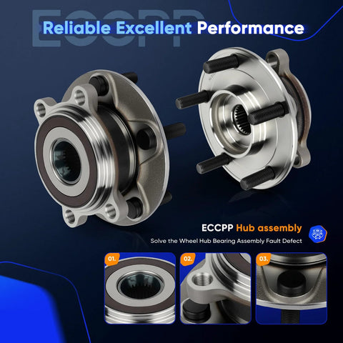 Front Wheel Hub And Bearing Assembly For Mazda 3 2014 2017 And Mazda CX 3 2016 2017 5 Lug 2 Piece ABS Compatible Direct Fit Replacement Wheel Hub Bearings Set For Front Axle