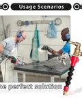 Workers using Pro Grade Dust Busting Misting System Water Sprayer For Tile Cutting And Grinder Dust Removal Nozzle