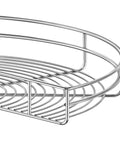 28 Inch Corner Cabinet Lazy Susan Turntable With 270 Degree Rotation, chrome replacement shelf detail, space saving kitchen organizer