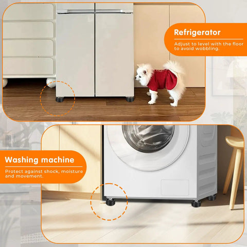 Heavy Duty Bed Risers Round Floor Lifts For Couch Sofa Desk Table And Fridge Adjustable Height supports refrigerator and washing machine.