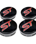 54mm Black Red Center Wheel Hub Caps Emblem Covers 4 Pack For Car Wheels Durable 54mm Hub Cap Covers With Killer Look Fits Most Vehicles CP9C 1A096 AA
