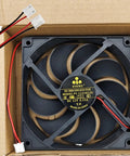 Beefed Up Replacement 3 Pin 9 Blade 12V DC Brushless Ice Maker Fan inside cardboard box