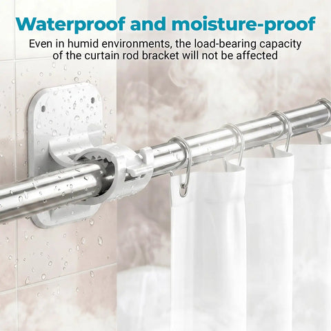 Renters Are Gonna Swear By These No Drill Curtain Rod Brackets Holding Twenty Pounds Without Messing Up Drywall Slick Adhesive Holders Fit Rods From 0.6 To 1.5 Inches Keeping Apartment Walls Straight Pristine For Modern Homes