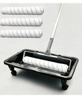 Pro Grade Paint Roller Kit With Telescopic Extension Pole And Slick Non Shed Microfiber Covers For Zero Fuss Home Interior Wall Projects Including Sturdy Tray Plus Spare Liners includes four microfiber covers and a sturdy tray
