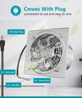 6 Inch Exhaust Fan That Rocks For Kitchen Attic Shop Garage With Damper 308 CFM At 38W Power Cord Included.