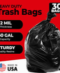 Beefy 55 Gallon Contractor Trash Bags 2 Mil Thick Heavy Duty Drum Liners For Industrial And Commercial Use Tear Proof