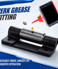 Zerk grease fitting on solid steel hinge for 4 Pack Weld On Butterfly Hinges Heavy Duty Gate Hardware Solid Steel Center Pin Shaft.
