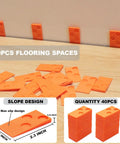 40 orange spacers in WHLLING 43PC Laminate Wood Flooring Installation Kit with size details for Laminate/Vinyl Flooring Tools