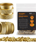 M4 Heat-Set Threaded Inserts For 3D Printing Components And Plastic Parts Brass Knurled Nuts 100 Pieces in packaging