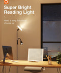 Torchiere Floor Lamp With Adjustable Reading Light Remote Control And Foot Switch in office setting next to desk and chair