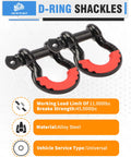 Offroad Recovery Kit With 10 Ton Heavy Duty Winch Snatch Block Pulley, two three quarter inch D-ring shackles displayed on white background