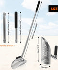 Long Handle Sand Scoop With Shovel For Metal Detecting At The Beach Heavy Duty Stainless Steel Beach Digging Tool measurements