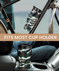 Camouflage 30Oz Tumbler With Handle Stainless Steel Insulated Travel Cup With Flip Straw in bike mount and car cup holder