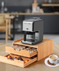 No-Fuss All-In-One Bamboo Drawer Organizer For Keurig K Cup Pods And Tea Bags With Adjustable Dividers under coffee machine
