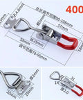 Ten Piece Quick Release Toggle Clamp Set With Adjustable Anti Slip Push Pull Latch dimensions and features diagram