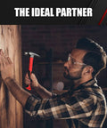 Man using claw hammer from Six Piece Hammer Set With Rugged Fiberglass Handles For Metalworking And Home Garage Projects
