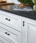 White kitchen cabinets with 3 Inch Black Cabinet Handles 30 Pack Square Zinc Alloy Pulls For Kitchen Dresser Closet And Bathroom Cabinets Hardware