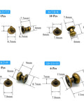 Top Shelf Bronze Button Stud Screws Kit Packs 36 Heavy Duty Rivets In Four Exact Sizes For Tough Leather Work And Badass Diy Builds Giving You A Slick Rust Proof Zinc Finish, Includes sizes 4x6.5x7.5, 6x7.8x8, 8x8.7x9, 10x11x11.