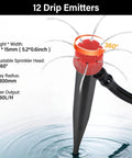 Auto Drip Irrigation System Kit With 13 Gallon Foldable Bucket And 25W Water Pump, 360° adjustable drip emitter spraying water